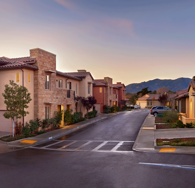 Houses on street